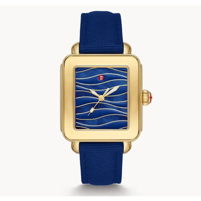 Rings Michele Michele Deco Sport GoldTone Midnight Watch