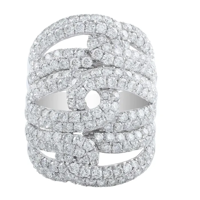 Rings Odelia Odelia 18kt White Gold Diamond Knotted Ring