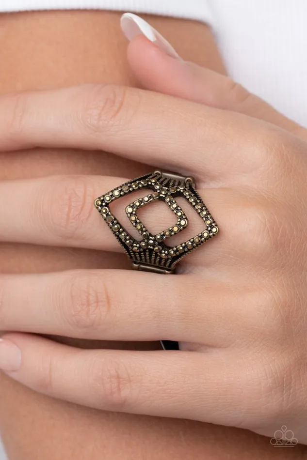 Rings Paparazzi Jewelry Paparazzi Ring Diamond Duet Brass