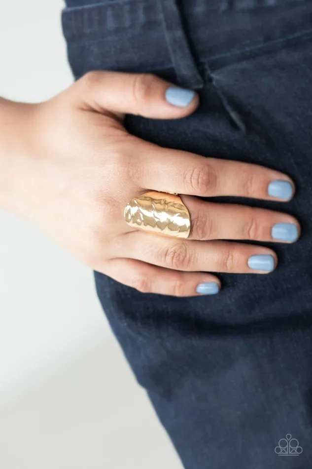 Rings Paparazzi Jewelry Paparazzi Ring Retro Ripple Gold