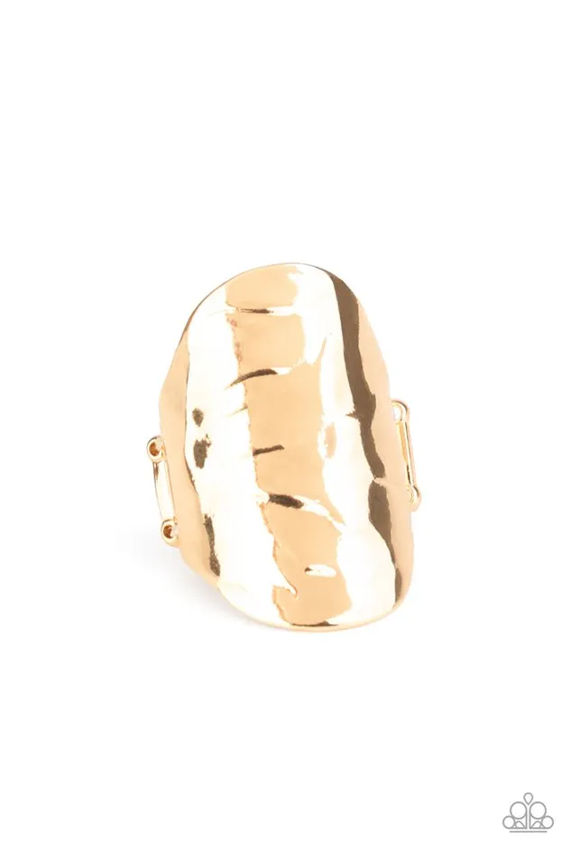 Rings Paparazzi Jewelry Paparazzi Ring Retro Ripple Gold Rings Paparazzi Jewelry Paparazzi Ring Retro Ripple Gold