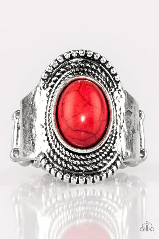 Rings Paparazzi Ring Modern Mesa Red Paparazzi Jewelry
