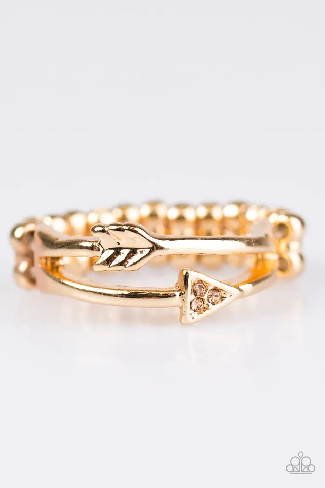 Rings Paparazzi Ring My Aim Is True Gold Paparazzi Jewelry
