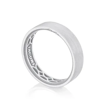 Rings Tacori 14K White Gold Collection Gents Brushed Band Tacori