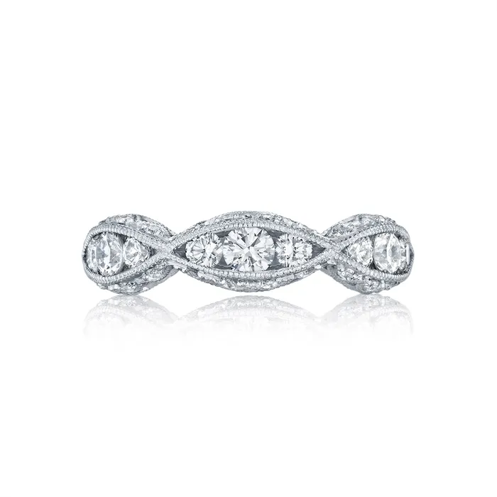 Rings Tacori Tacori Classic Crescent 18K White Gold Diamond Wedding Band Rings Tacori Tacori Classic Crescent 18K White Gold Diamond Wedding Band