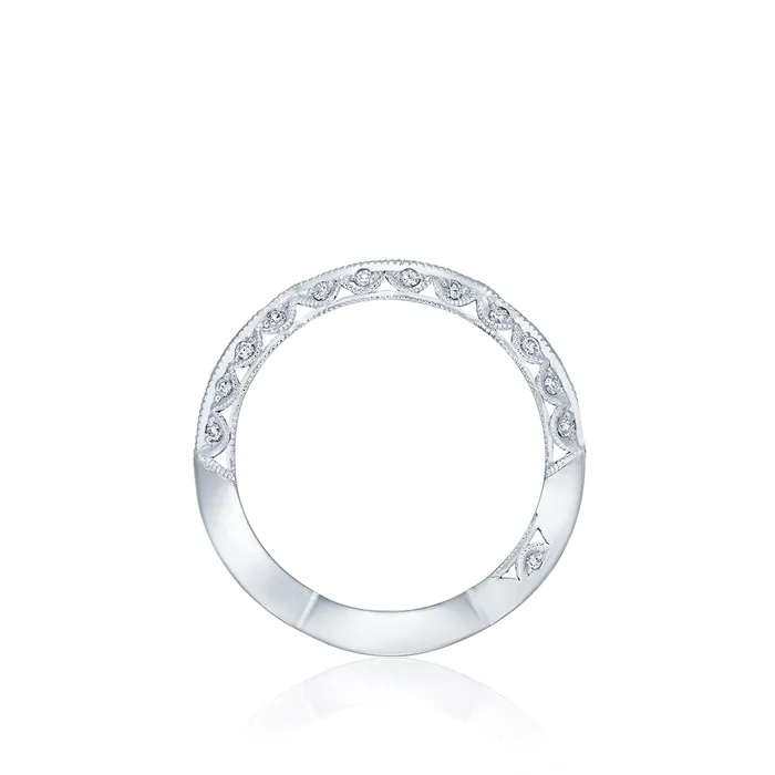 Rings Tacori Tacori Classic Crescent 18K White Gold Diamond Wedding Band