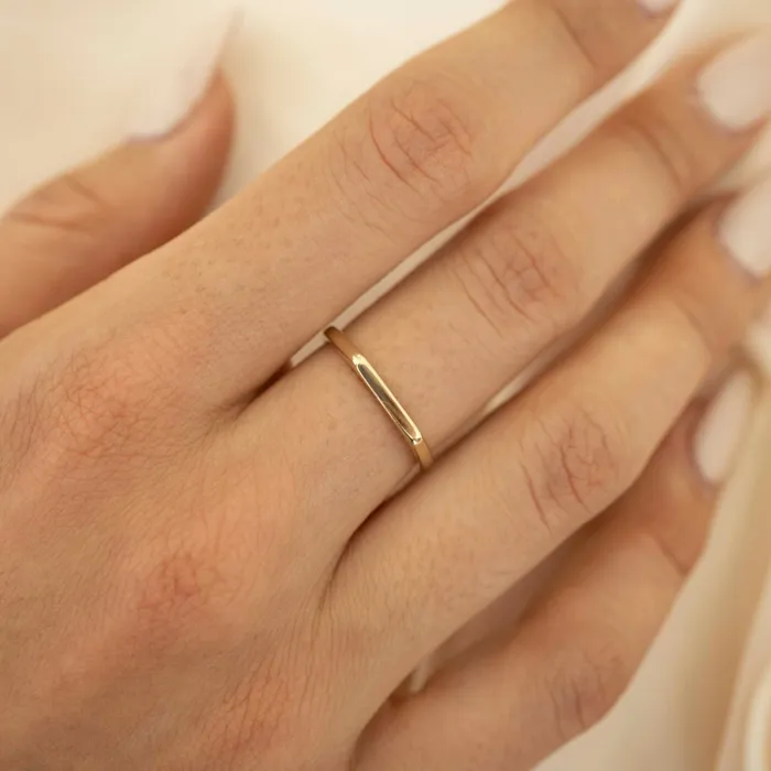 Rings TheRoseGypsy 14k Gold Thin Signet Ring