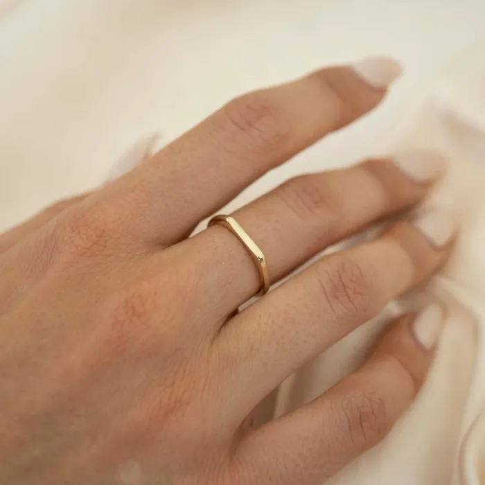 Rings TheRoseGypsy 14k Gold Thin Signet Ring