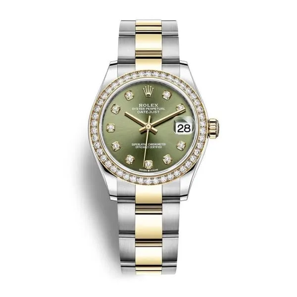 Rolex Bracelets Rolex Datejust 31mm Ref 278383rbr0029 Olive Green Diamond Dial Diamond Bezel Two Tone Stainless Steel 18K Yellow Gold Oyster Bracelet Womens Watch Rolex Bracelets Rolex Datejust 31mm Ref 278383rbr0029 Olive Green Diamond Dial Diamond Bezel Two Tone Stainless Steel 18K Yellow Gold Oyster Bracelet Womens Watch
