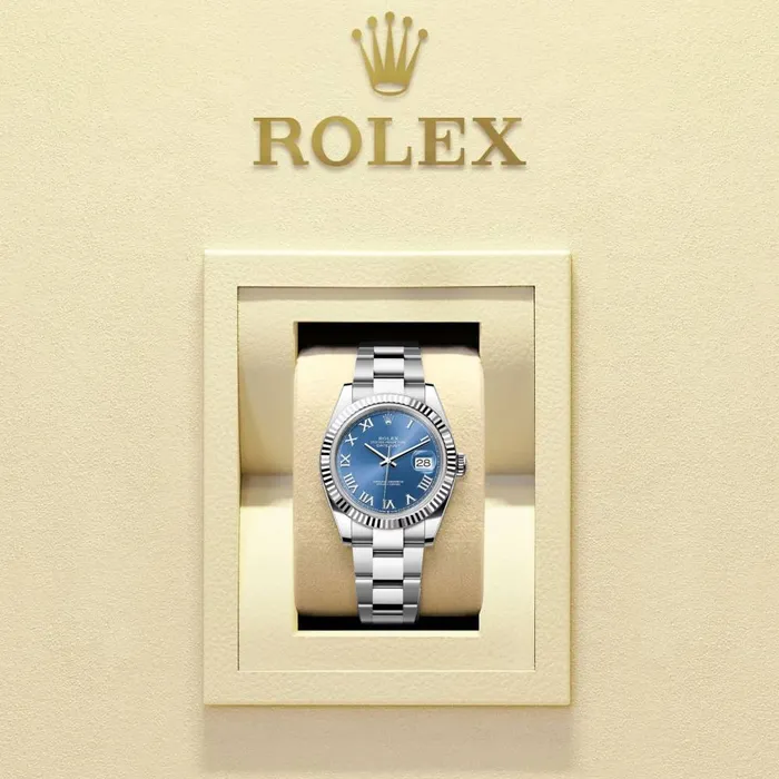 Rolex Bracelets Rolex Datejust 41mm Ref 1263340025 Blue Dial Stainless Steel Oyster Bracelet Mens Watch