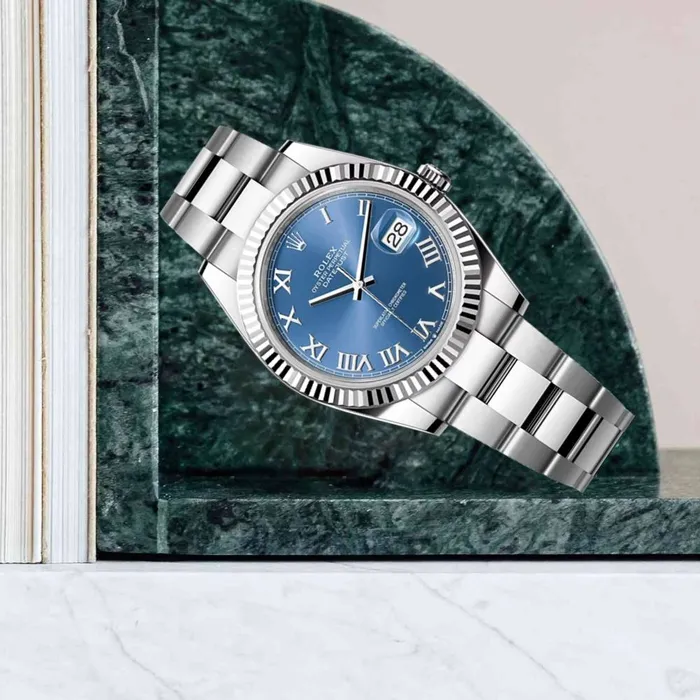 Rolex Bracelets Rolex Datejust 41mm Ref 1263340025 Blue Dial Stainless Steel Oyster Bracelet Mens Watch
