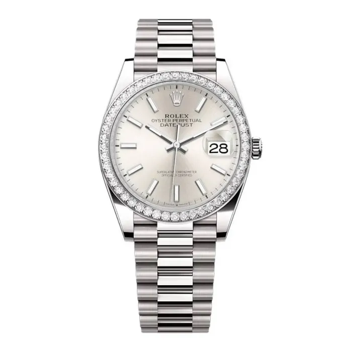 Rolex Bracelets Rolex LadyDatejust 28mm Ref 279136RBR sip Silver Stick Dial Diamond Bezel Platinum Presidential Bracelet Womens Watch Rolex Bracelets Rolex LadyDatejust 28mm Ref 279136RBR sip Silver Stick Dial Diamond Bezel Platinum Presidential Bracelet Womens Watch
