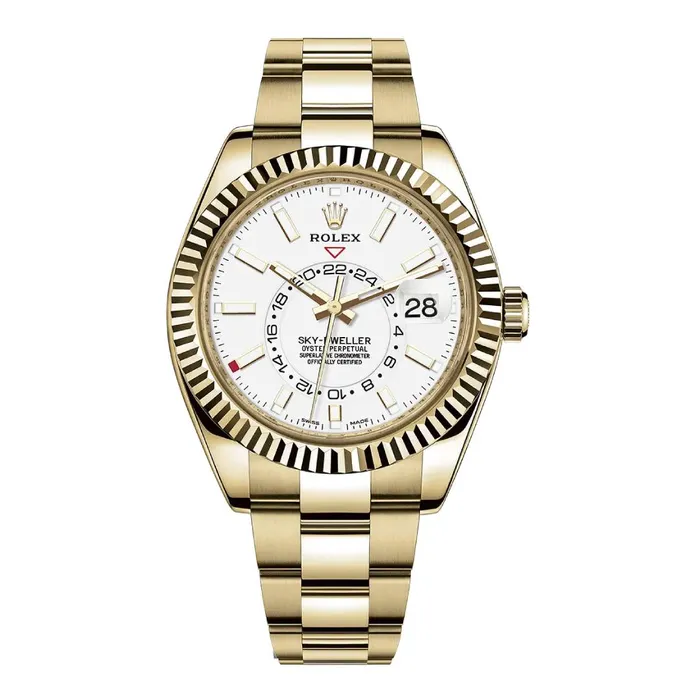 Rolex Bracelets Rolex SkyDweller 42mm Ref 326938 Intense White Stick Dial 18K Yellow Gold Oyster Bracelet Watch Rolex Bracelets Rolex SkyDweller 42mm Ref 326938 Intense White Stick Dial 18K Yellow Gold Oyster Bracelet Watch