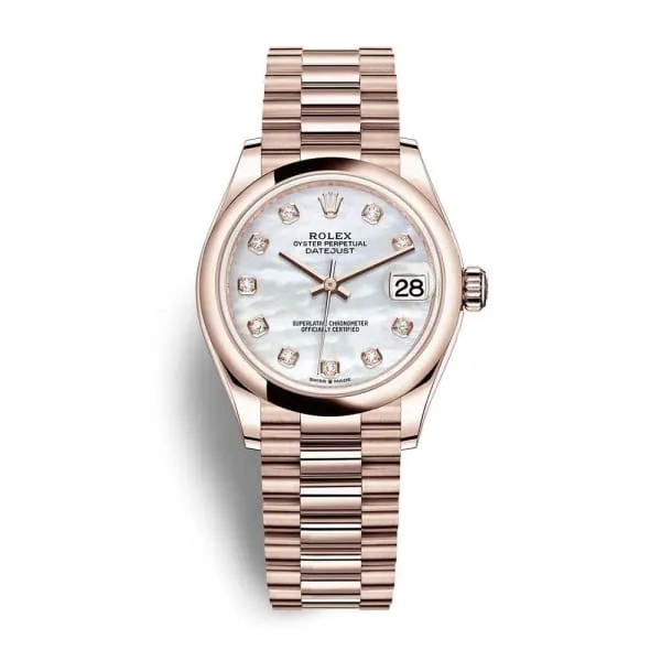 Rolex Datejust 31mm Ref 2782450014 White Mother of Pearl Diamond Dial 18K Rose Gold Presidential Bracelet Womens Watch Rolex Bracelets Rolex Datejust 31mm Ref 2782450014 White Mother of Pearl Diamond Dial 18K Rose Gold Presidential Bracelet Womens Watch Rolex Bracelets