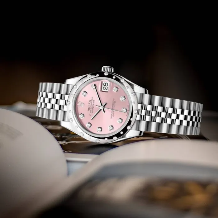 Rolex Datejust 31mm Ref 278344rbr0034 Pink Diamond Dial Diamond Bezel Stainless Steel Jubilee Bracelet Womens Watch Rolex Bracelets