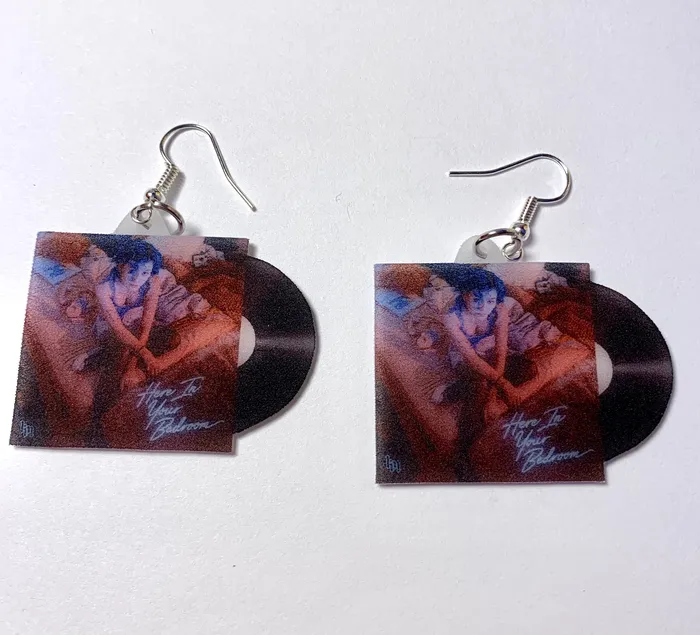 Sam Makes Things Earrings Kailee Morgue Here in Your Bedroom Vinyl Album Handmade Earrings Sam Makes Things Earrings Kailee Morgue Here in Your Bedroom Vinyl Album Handmade Earrings