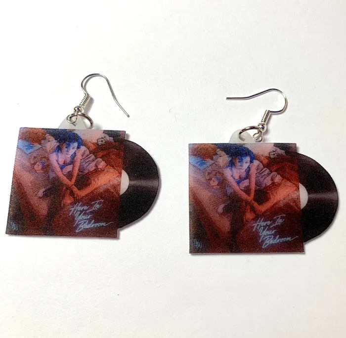 Sam Makes Things Earrings Kailee Morgue Here in Your Bedroom Vinyl Album Handmade Earrings