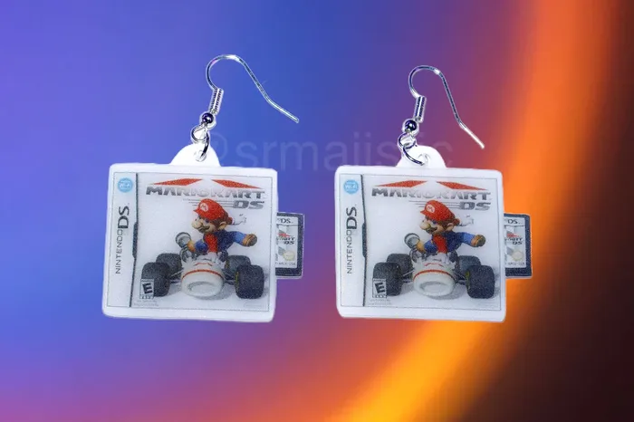 Sam Makes Things Earrings Mariokart Nintendo DS Game 2D detailed Handmade Earrings Sam Makes Things Earrings Mariokart Nintendo DS Game 2D detailed Handmade Earrings