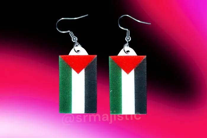 Sam Makes Things Earrings Palestine flag Handmade Earrings