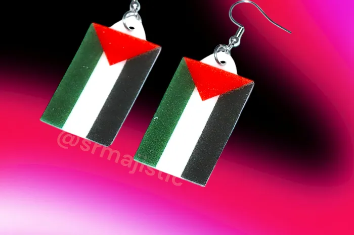 Sam Makes Things Earrings Palestine flag Handmade Earrings