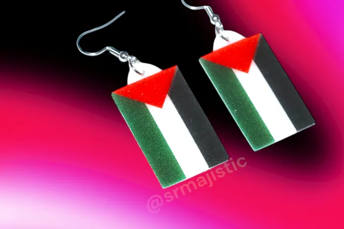 Sam Makes Things Earrings Palestine flag Handmade Earrings