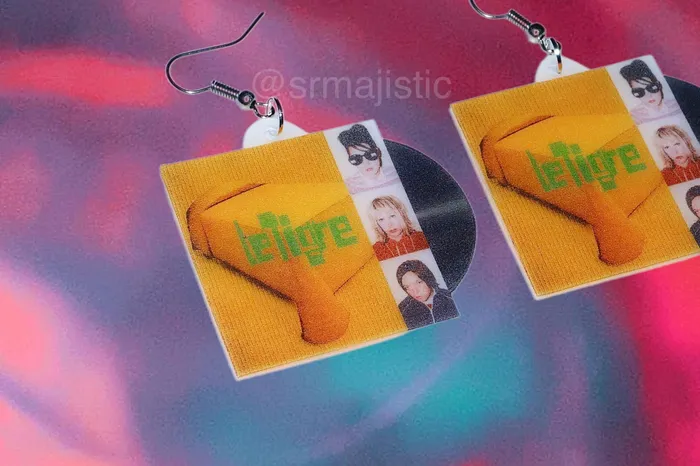 Sam Makes Things Le Tigre Self Titled Vinyl Album Handmade Earrings Earrings