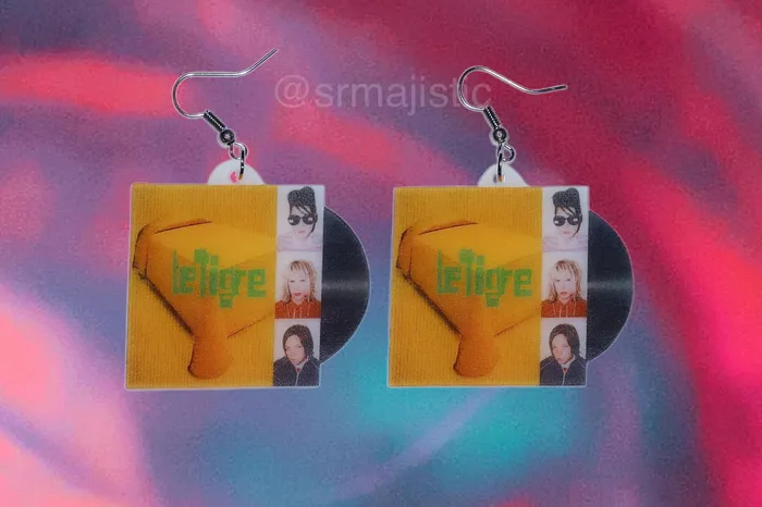 Sam Makes Things Le Tigre Self Titled Vinyl Album Handmade Earrings Earrings