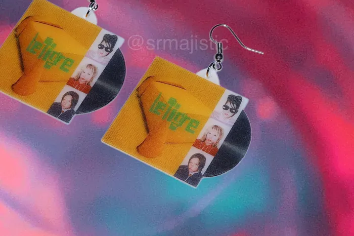 Sam Makes Things Le Tigre Self Titled Vinyl Album Handmade Earrings Earrings