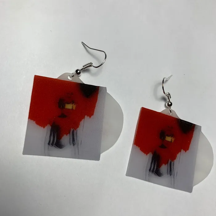 Sam Makes Things Rihanna ANTI Vinyl Album Handmade Earrings Earrings