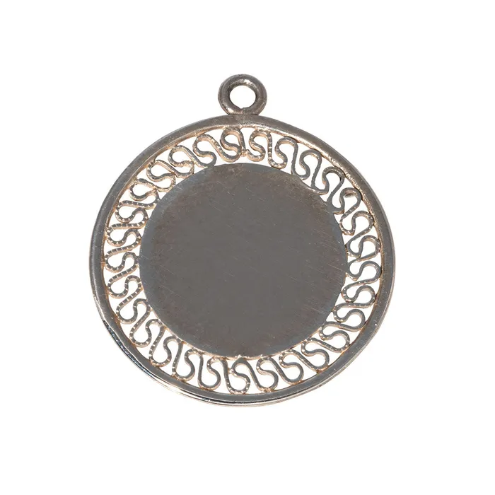 Sterling Silver Large Filigree Disc Charm Croghans Rings