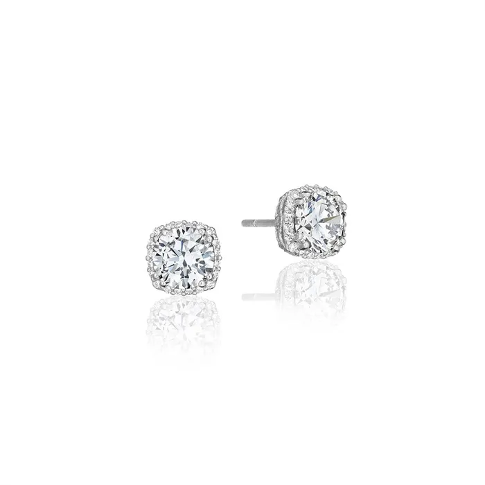 Tacori 14K White Gold Dantela 7mm Diamond Bloom Earring Mounts Tacori Earrings Tacori 14K White Gold Dantela 7mm Diamond Bloom Earring Mounts Tacori Earrings