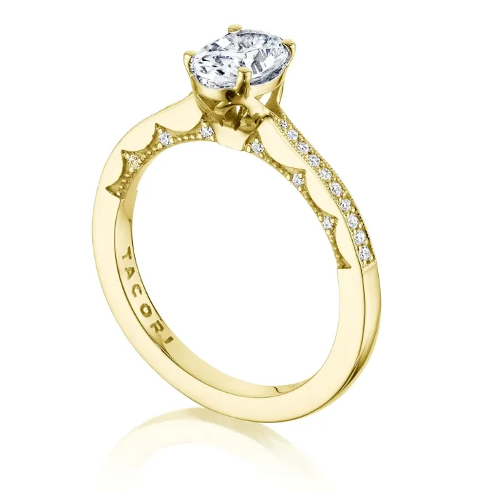 Tacori 14K Yellow Gold Coastal Crescent Semi Mount Diamond Ring Tacori Rings Tacori 14K Yellow Gold Coastal Crescent Semi Mount Diamond Ring Tacori Rings