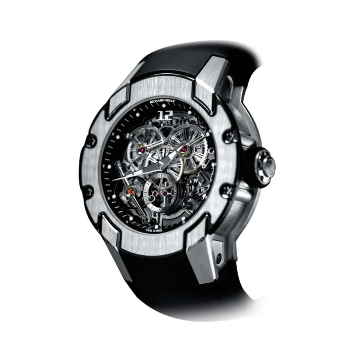 Watches Richard Mille Richard Mille RM 031 50mm Manual Winding Watch Skeleton Dial in Titanium Case Black Rubber Strap Watches Richard Mille Richard Mille RM 031 50mm Manual Winding Watch Skeleton Dial in Titanium Case Black Rubber Strap