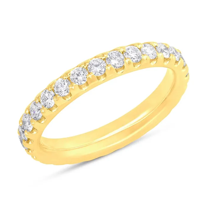 Wedding Bands Rings 14K Yellow Gold Diamond Eternity Band