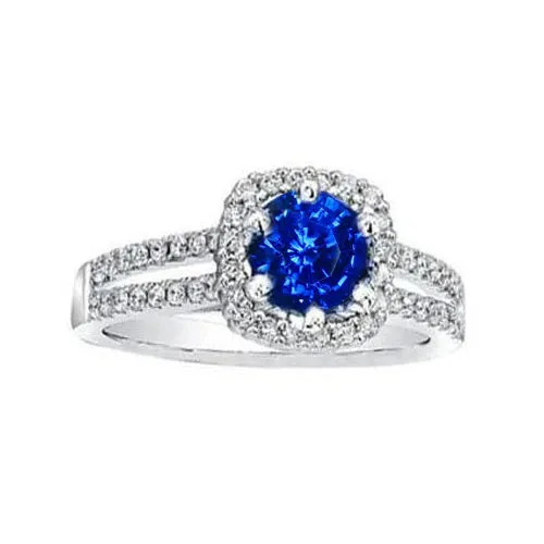 250 Carats Blue Sapphire And White Round Natural Earth Mined Diamond Ring White Gold GB Rings 250 Carats Blue Sapphire And White Round Natural Earth Mined Diamond Ring White Gold GB Rings