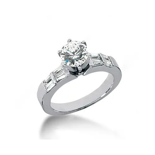 275 Ct Round Baguette Cut Natural Earth Mined Diamonds Ring Anniversary Gold GB Rings