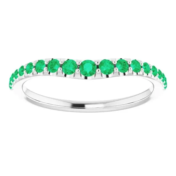 2 Carats Green Emerald Round Band White Gold 14K GB Rings 2 Carats Green Emerald Round Band White Gold 14K GB Rings