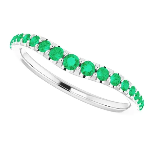 2 Carats Green Emerald Round Band White Gold 14K GB Rings 2 Carats Green Emerald Round Band White Gold 14K GB Rings