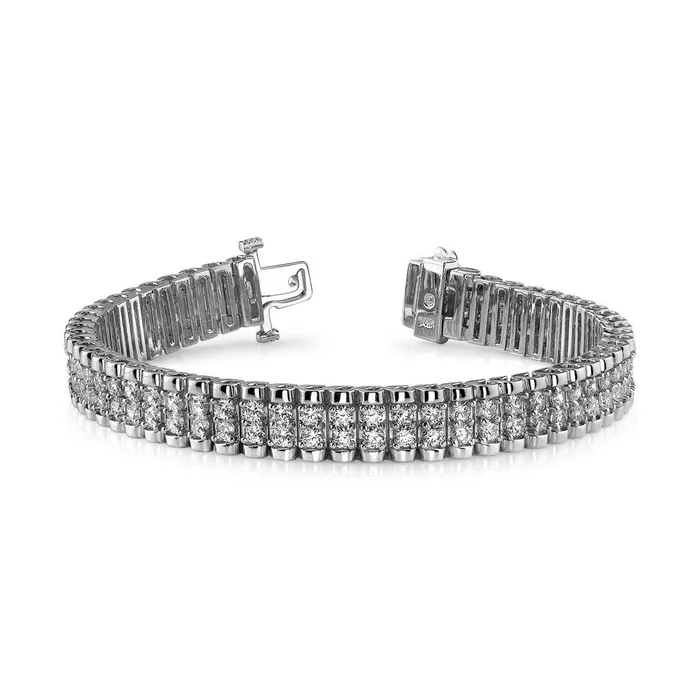 550 Carats Round Cut Grand Double Natural Earth Mined Diamonds Bracelet White Gold 14K GB Bracelets 550 Carats Round Cut Grand Double Natural Earth Mined Diamonds Bracelet White Gold 14K GB Bracelets