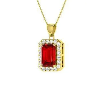 560 Carats Prong Set Ruby With Natural Earth Mined Diamonds Pendant Yellow Gold 14K GB Necklaces 560 Carats Prong Set Ruby With Natural Earth Mined Diamonds Pendant Yellow Gold 14K GB Necklaces