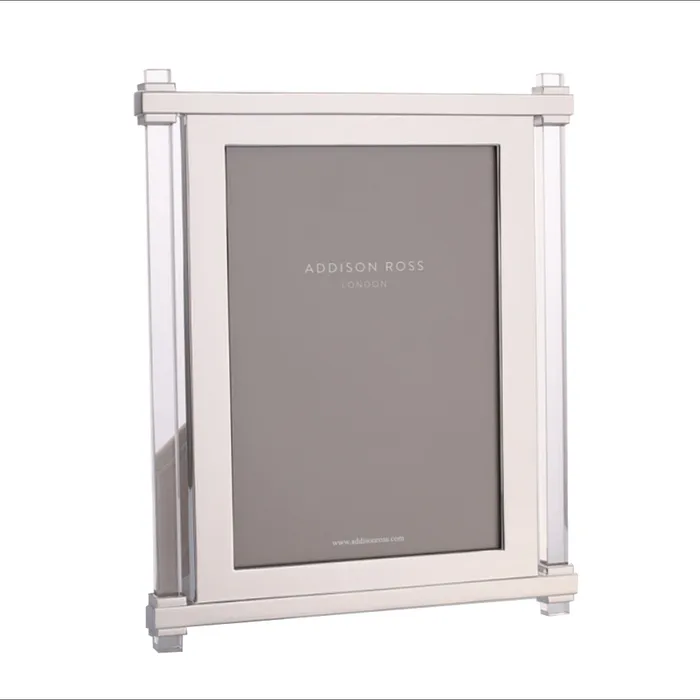 Addison Ross Addison Ross Acrylic Pillar Silver Photo Frame Rings