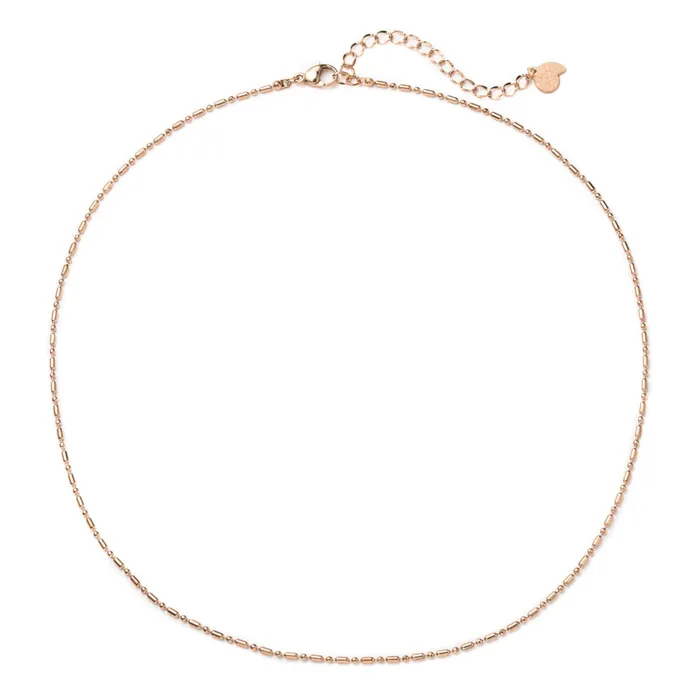 Bead and Bar Chain Necklace Rose Gold Hey Happiness Necklaces Bead and Bar Chain Necklace Rose Gold Hey Happiness Necklaces