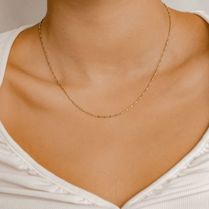Bead and Bar Chain Necklace Rose Gold Hey Happiness Necklaces Bead and Bar Chain Necklace Rose Gold Hey Happiness Necklaces