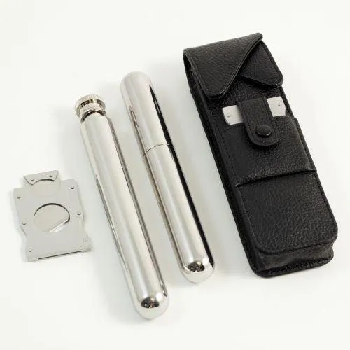 Bey Berk Stainless Steel 2 Oz Flask Cigar Tube Cutter Bey Berk Bracelets