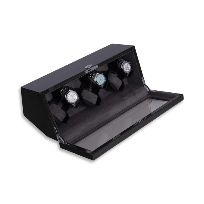 Bey Berk Watches Bey Berk Oyster Polished Ash Wood Six Watch Winder Bey Berk Watches Bey Berk Oyster Polished Ash Wood Six Watch Winder