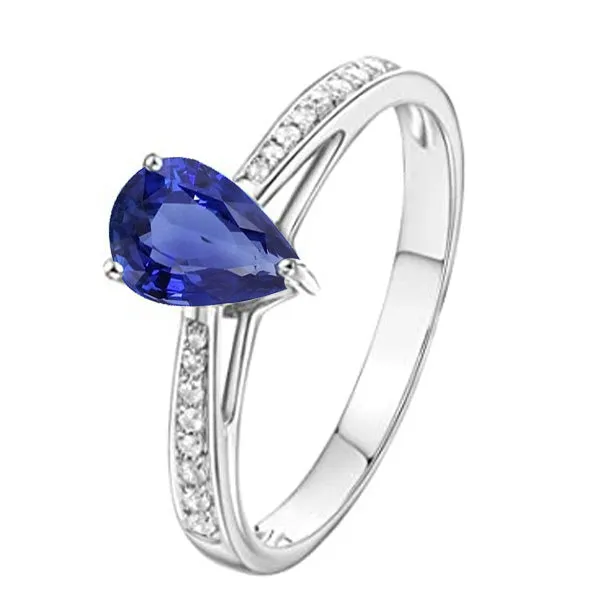Blue Sapphire Solitaire Ring Pave Set Natural Earth Mined Diamond Accents 250 Carats HarryChadEntcom Rings Blue Sapphire Solitaire Ring Pave Set Natural Earth Mined Diamond Accents 250 Carats HarryChadEntcom Rings