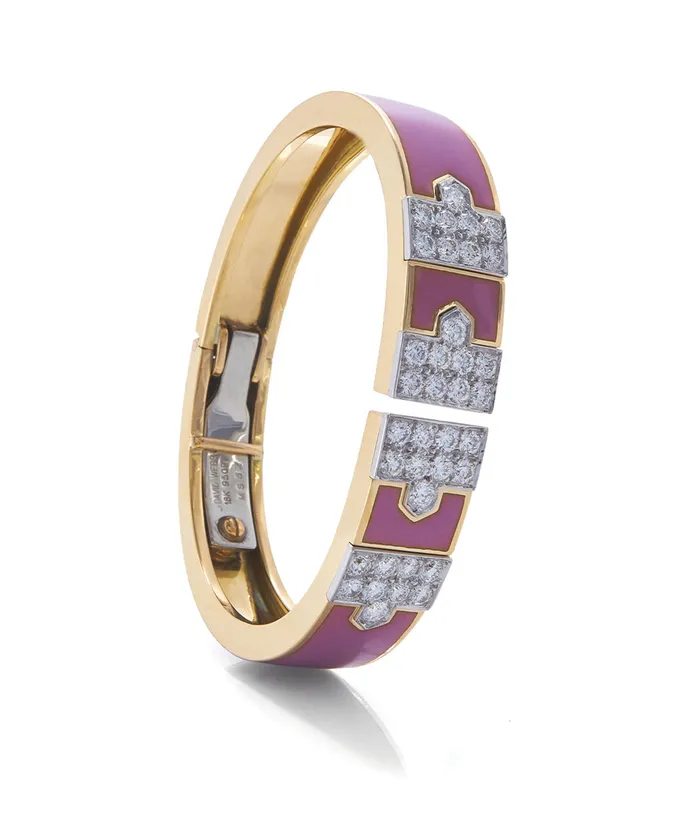 Bracelets David Webb LLC Lane Bracelet Pink Enamel
