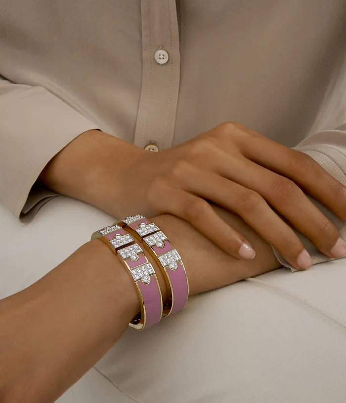 Bracelets David Webb LLC Lane Bracelet Pink Enamel Bracelets David Webb LLC Lane Bracelet Pink Enamel