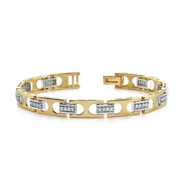 Bracelets GB Men Two Tone Gold 14K Natural Earth Mined Diamond Bracelet 220 Carats Fine Jewelry Bracelets GB Men Two Tone Gold 14K Natural Earth Mined Diamond Bracelet 220 Carats Fine Jewelry