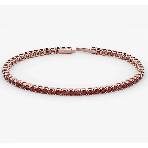 Bracelets GB Ruby Tennis Bracelet Rose Gold 590 Carats Jewelry New